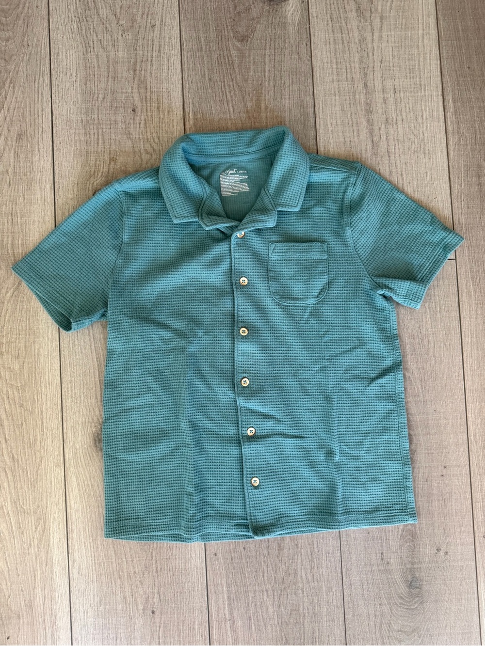 Cat & Jack Teal Short Sleeve Button-Down Shirt